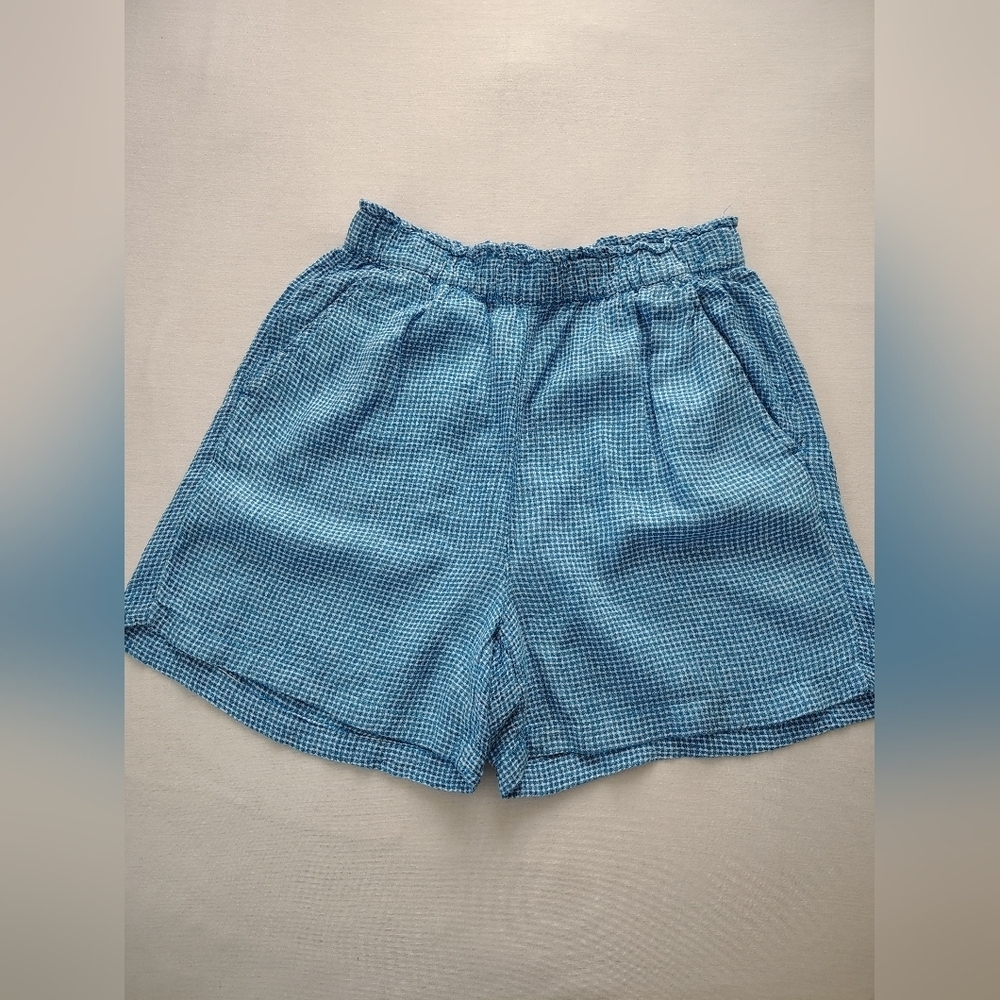 C & C California Blue Gingham Women's Shorts Size S